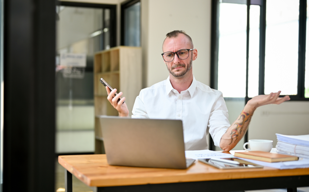 A man looking puzzled understanding ASO for App Marketing