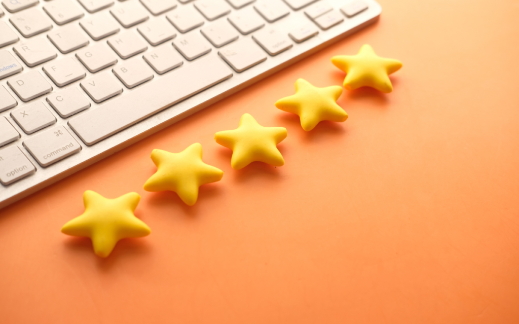 An image showing 5 star rating - showing Review Score Optimization done right