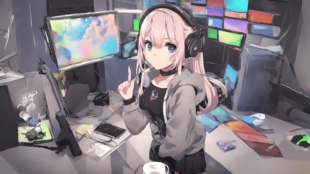 An AI-generated image of a Vtuber taking over Japan's digital scene